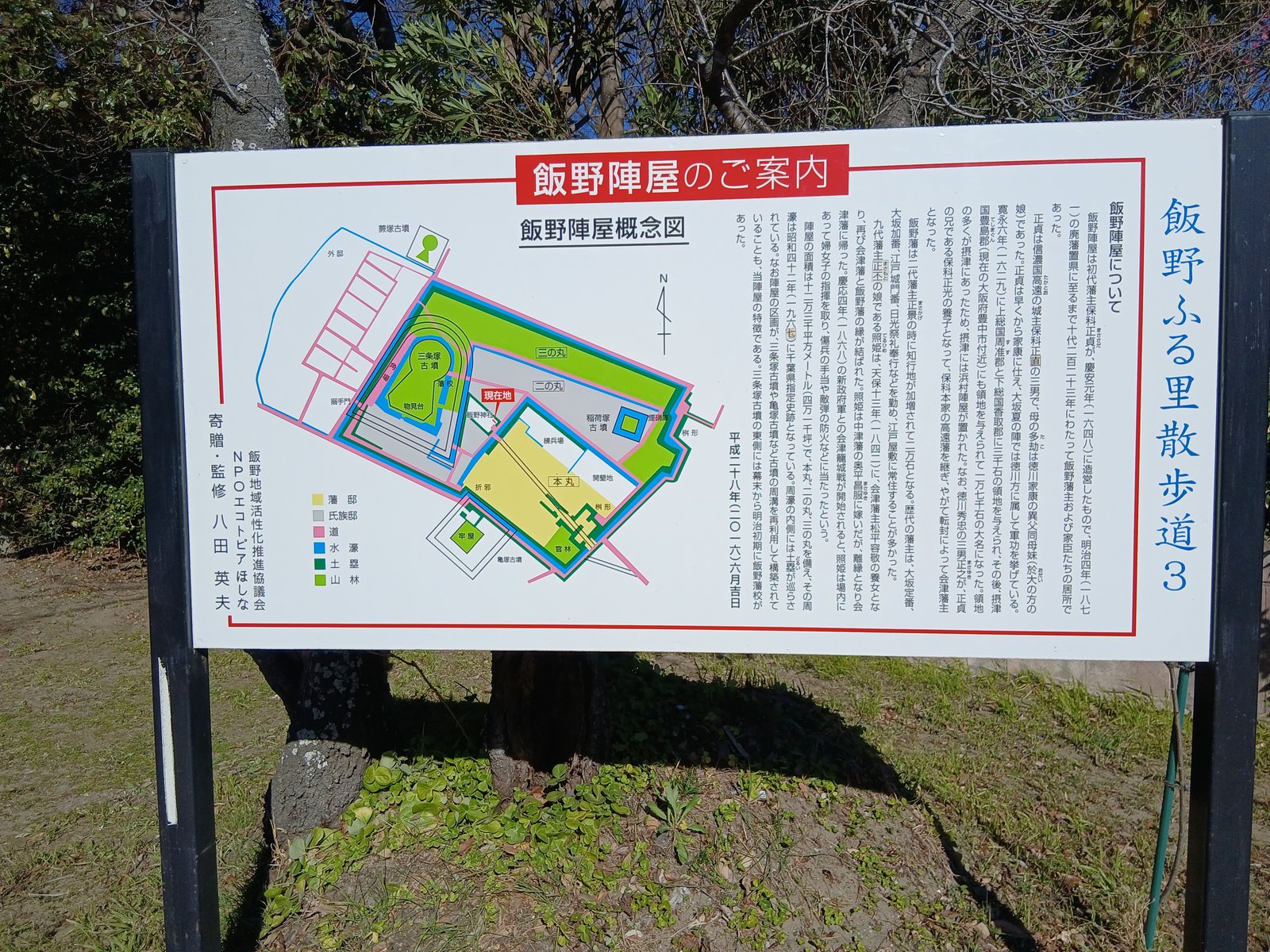 飯野陣屋のご案内板に描かれた飯野陣屋概念図