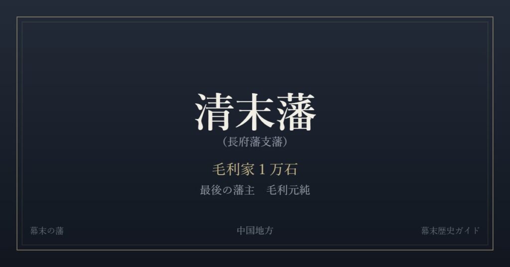 清末藩（長府藩支藩）　毛利家１万石　最後の藩主 毛利元純