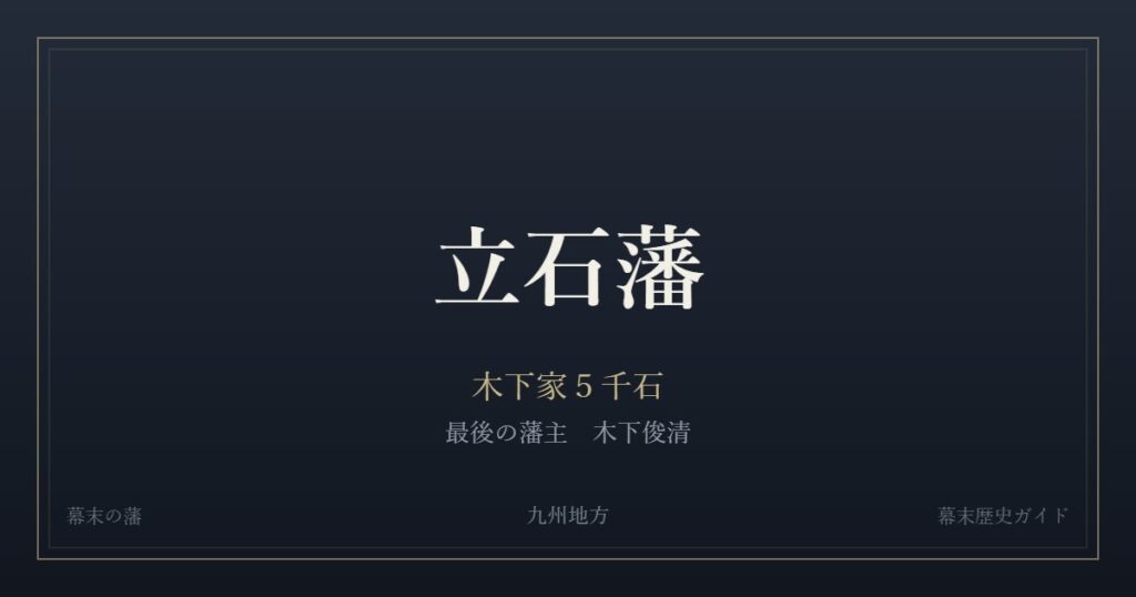立石藩　木下家５千石　最後の藩主 木下俊清
