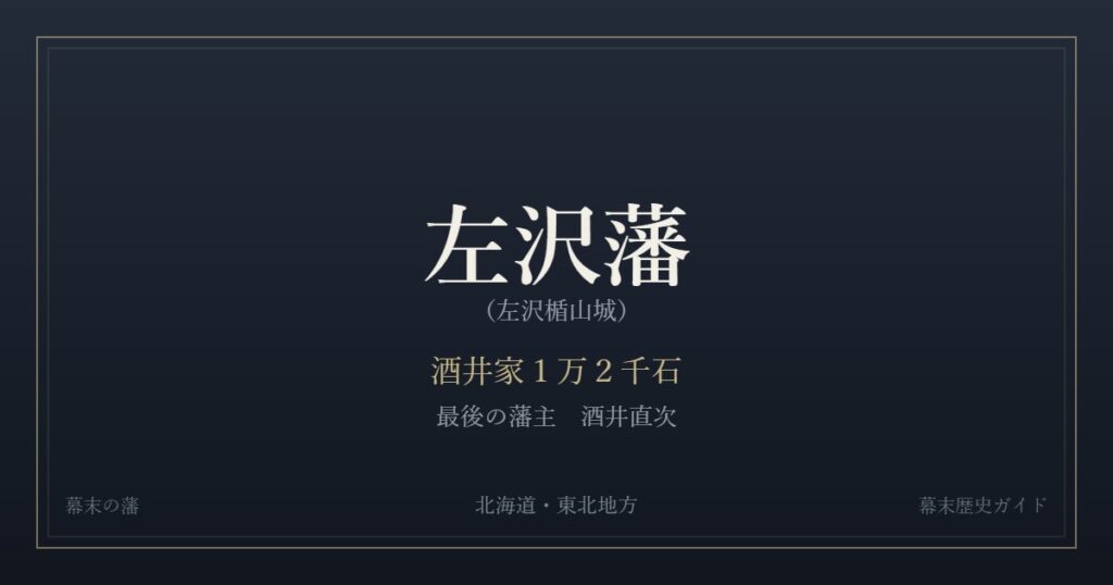 左沢藩（左沢楯山城）　酒井家１万２千石　最後の藩主 酒井直次