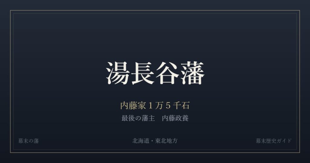 湯長谷藩　内藤家１万５千石　最後の藩主 内藤政養