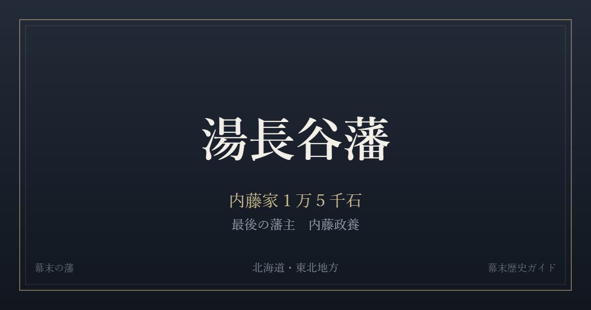 湯長谷藩　内藤家１万５千石　最後の藩主 内藤政養