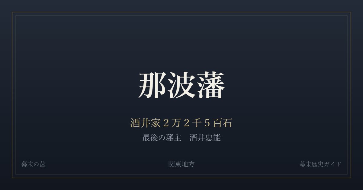 那波藩 酒井家2万2千5百石 最後の藩主 酒井忠能