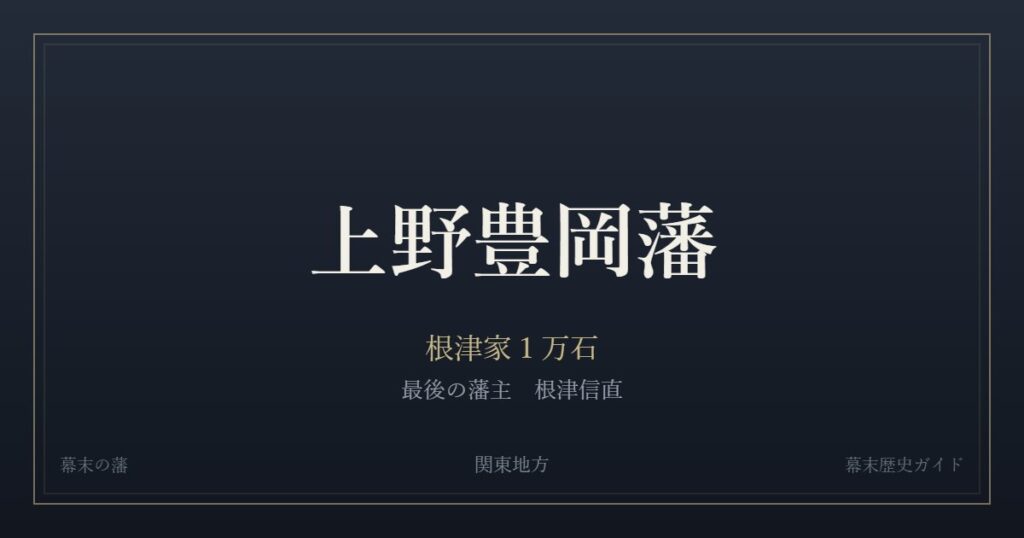 上野豊岡藩　根津家１万石　最後の藩主 根津信直