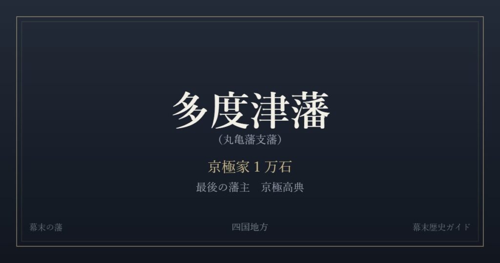 多度津藩（丸亀藩支藩）　京極家１万石　最後の藩主 京極高典