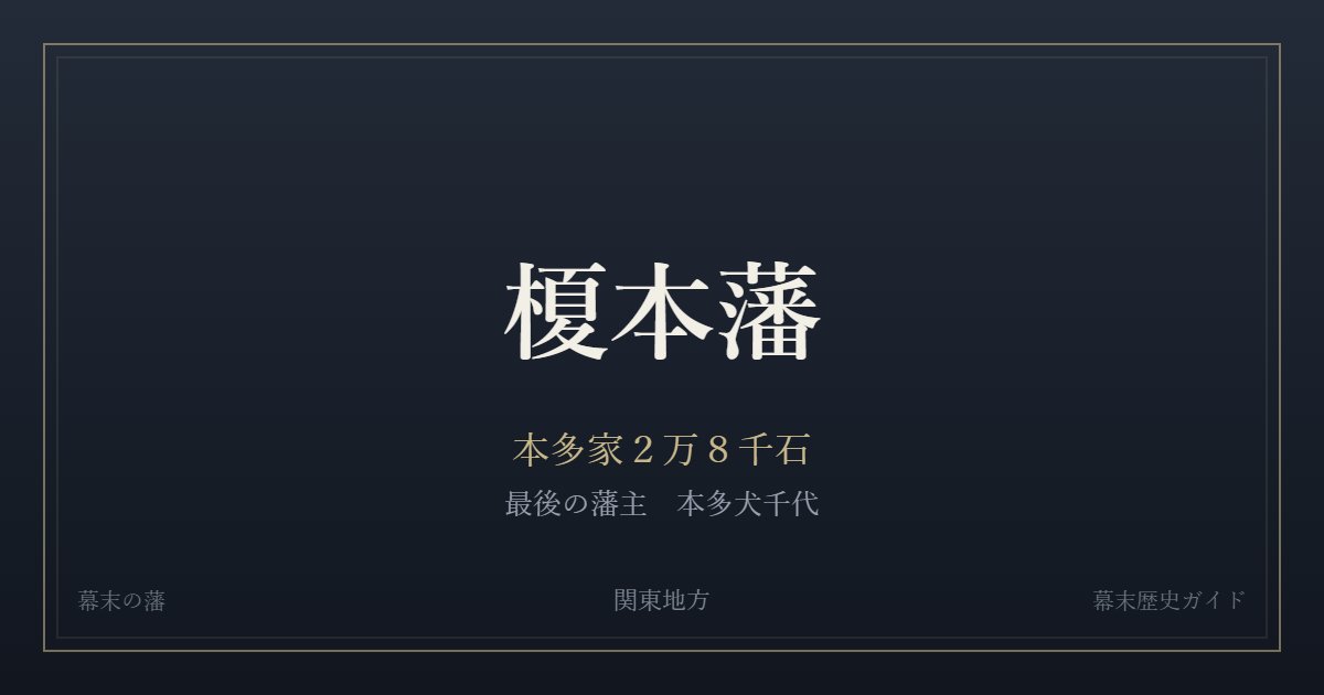 榎本藩　本多家２万８千石　最後の藩主 本多犬千代