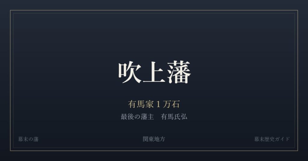 吹上藩　有馬家１万石　最後の藩主 有馬氏弘