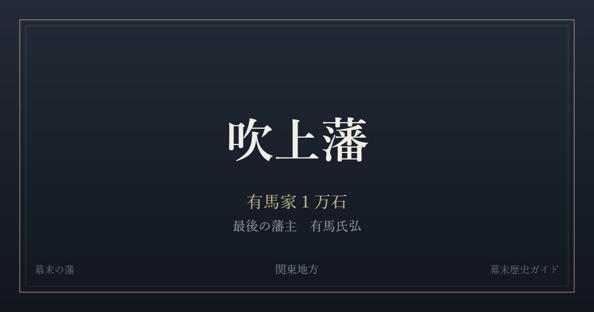 吹上藩　有馬家１万石　最後の藩主 有馬氏弘
