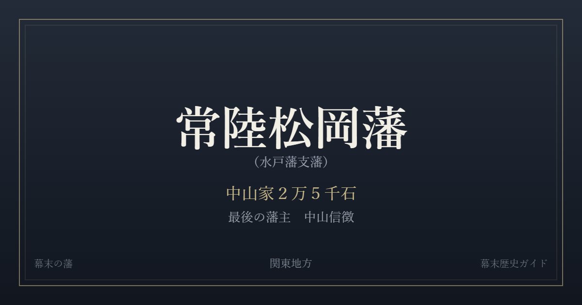 常陸松岡藩（水戸藩支藩）　中山家２万５千石　最後の藩主 中山信徴