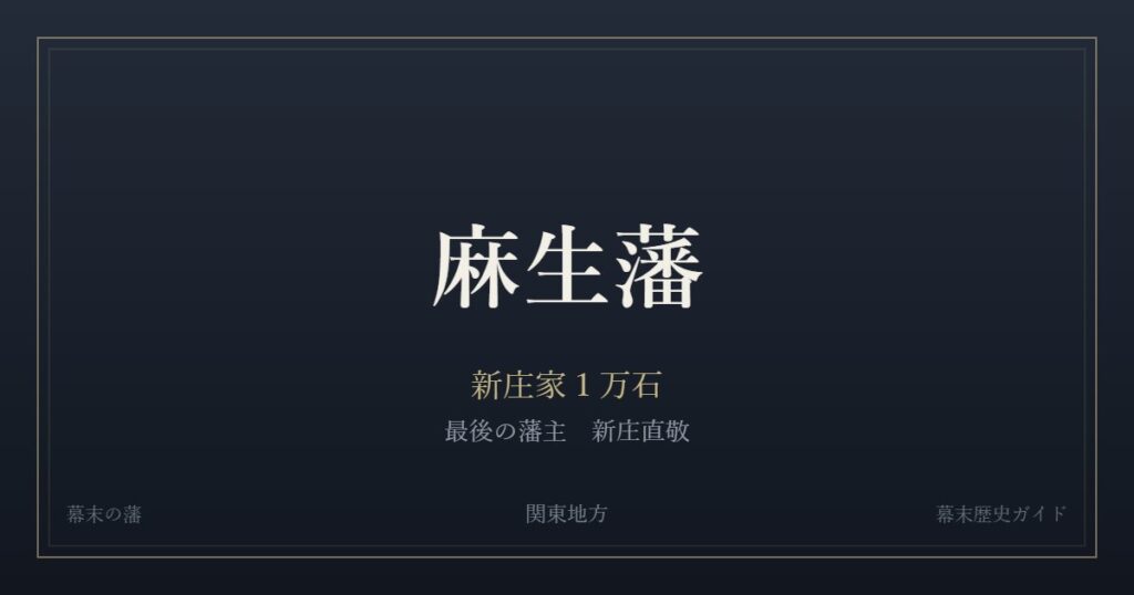麻生藩　新庄家１万石　最後の藩主 新庄直敬