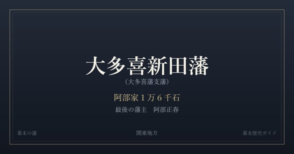 大多喜新田藩（大多喜藩支藩）　阿部家１万６千石　最後の藩主 阿部正春