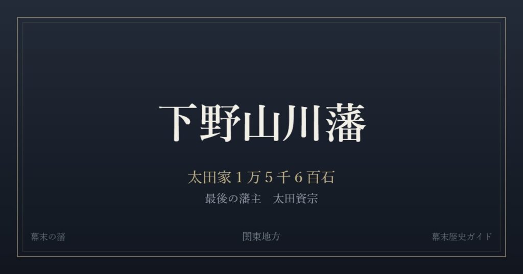 下野山川藩　太田家１万５千６百石　最後の藩主 太田資宗