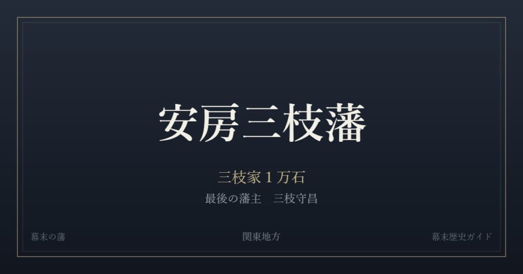 安房三枝藩　三枝家１万石　最後の藩主 三枝守昌