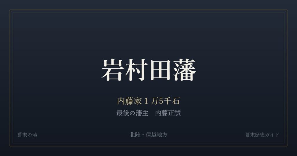岩村田藩　内藤家１万5千石　最後の藩主 内藤正誠
