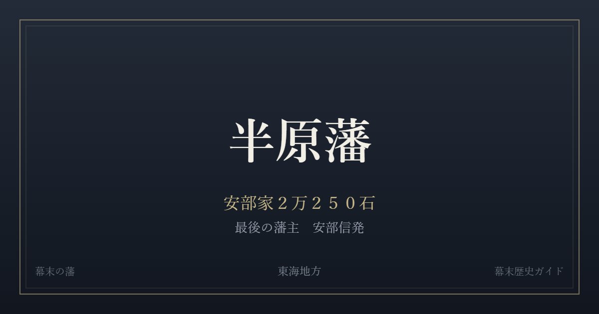 半原藩 安部家2万250石 最後の藩主 安部信発