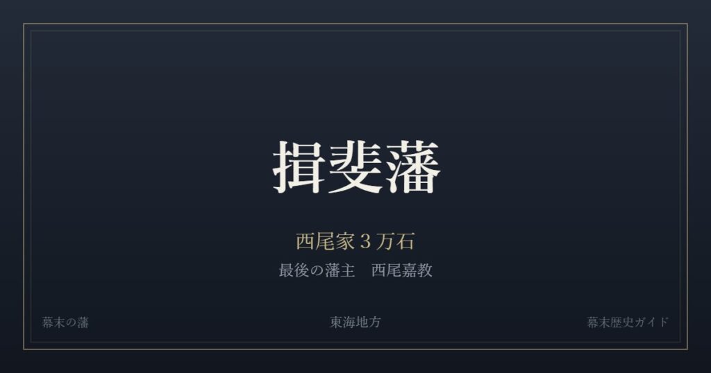 揖斐藩　西尾家３万石　最後の藩主 西尾嘉教