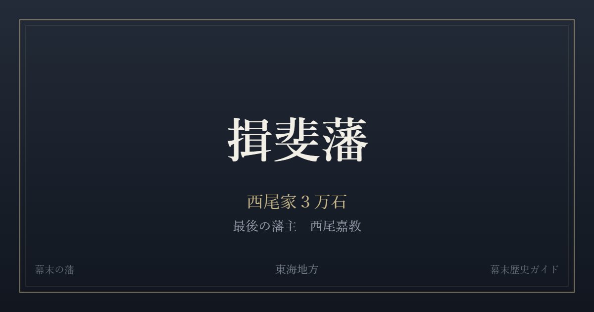 揖斐藩　西尾家３万石　最後の藩主 西尾嘉教