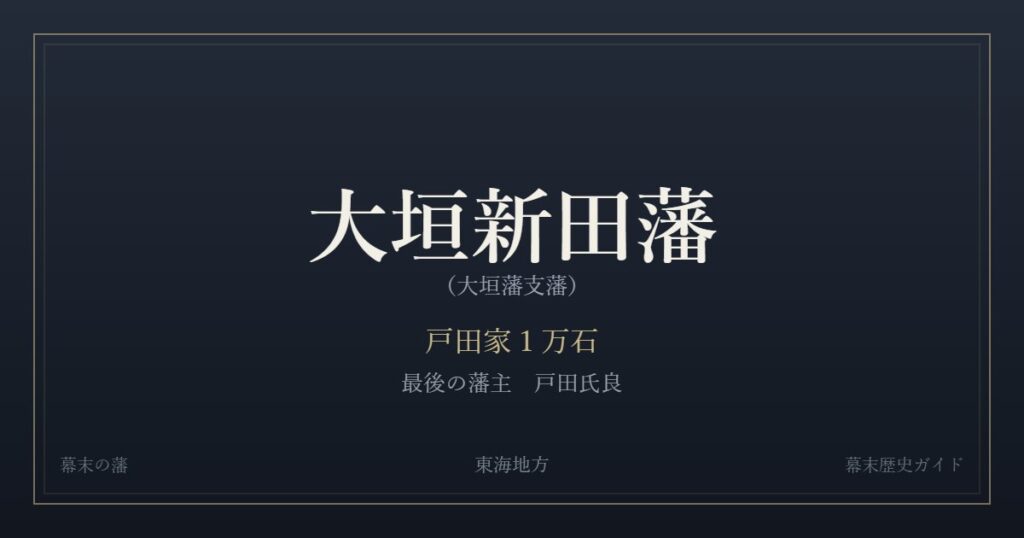 大垣新田藩（大垣藩支藩）　戸田家１万石　最後の藩主 戸田氏良