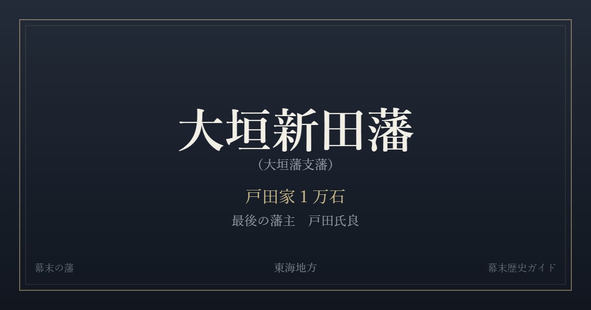 大垣新田藩（大垣藩支藩）　戸田家１万石　最後の藩主 戸田氏良