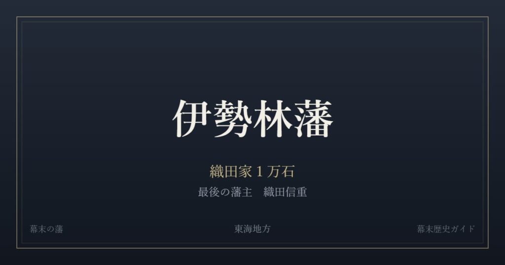 伊勢林藩　織田家１万石　最後の藩主 織田信重