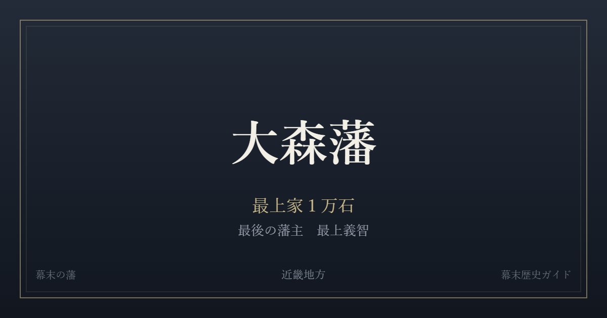大森藩　最上家１万石　最後の藩主 最上義智