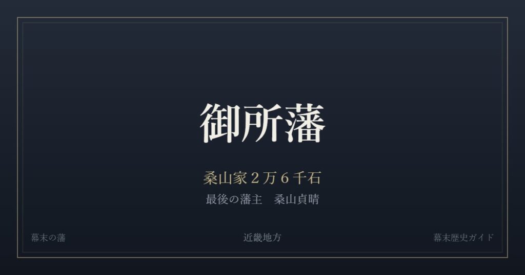 御所藩　桑山家２万６千石　最後の藩主 桑山貞晴