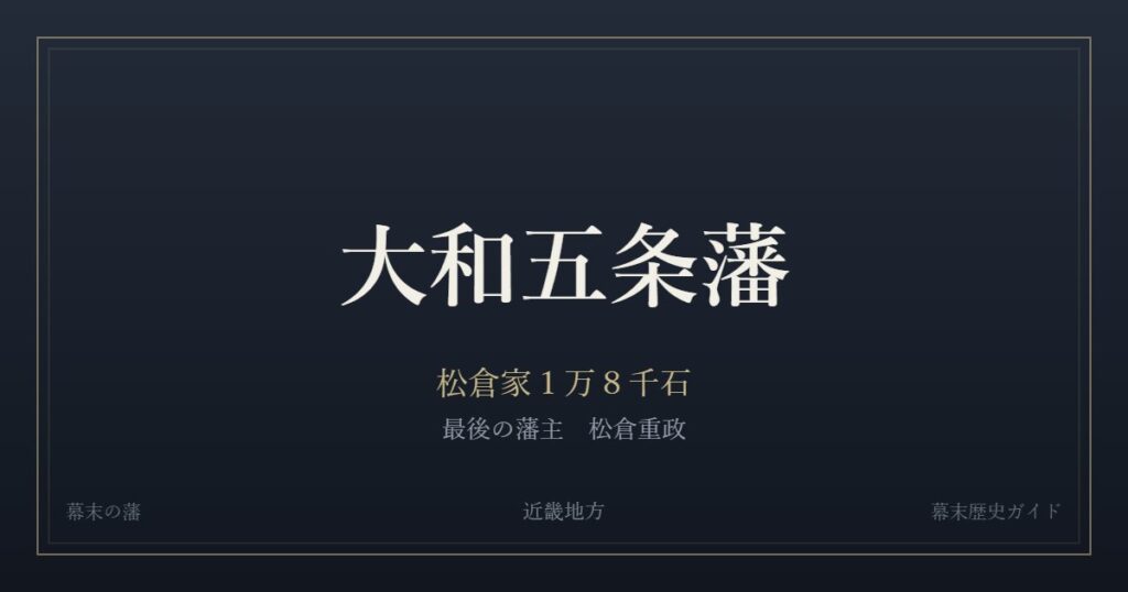 大和五条藩　松倉家１万８千石　最後の藩主 松倉重政
