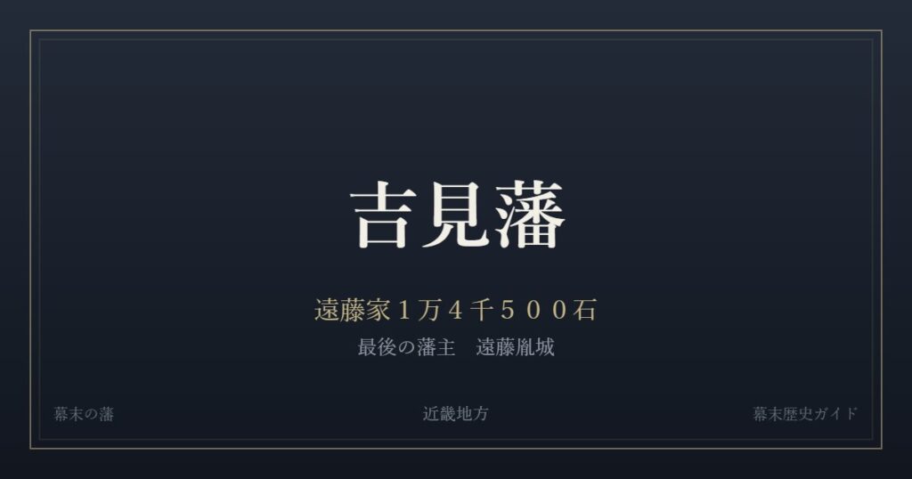 吉見藩　遠藤家１万４千５００石　最後の藩主 遠藤胤城