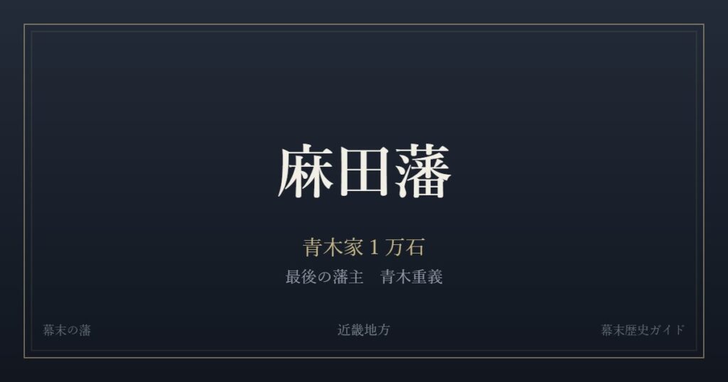 麻田藩　青木家１万石　最後の藩主 青木重義