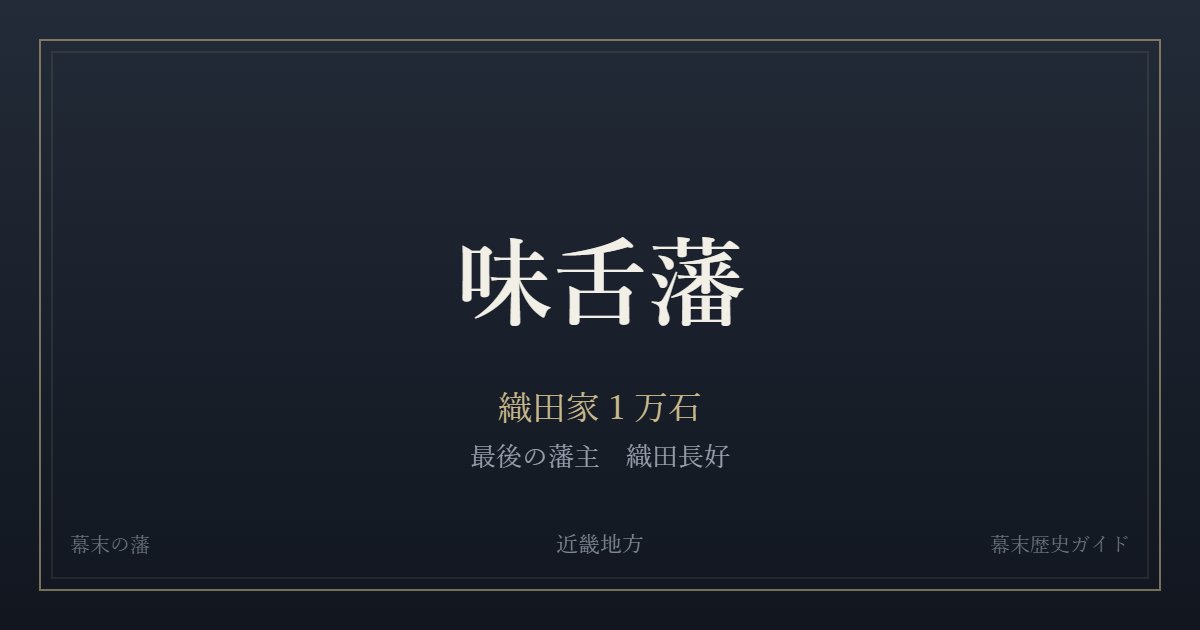 味舌藩　織田家１万石　最後の藩主 織田長好