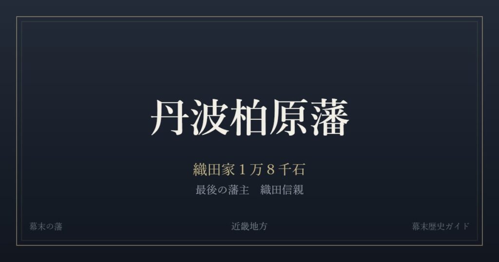 丹波柏原藩　織田家１万８千石　最後の藩主 織田信親