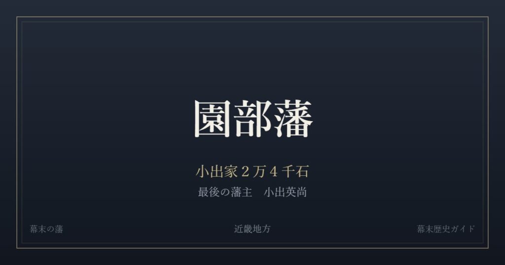 園部藩　小出家２万４千石　最後の藩主 小出英尚