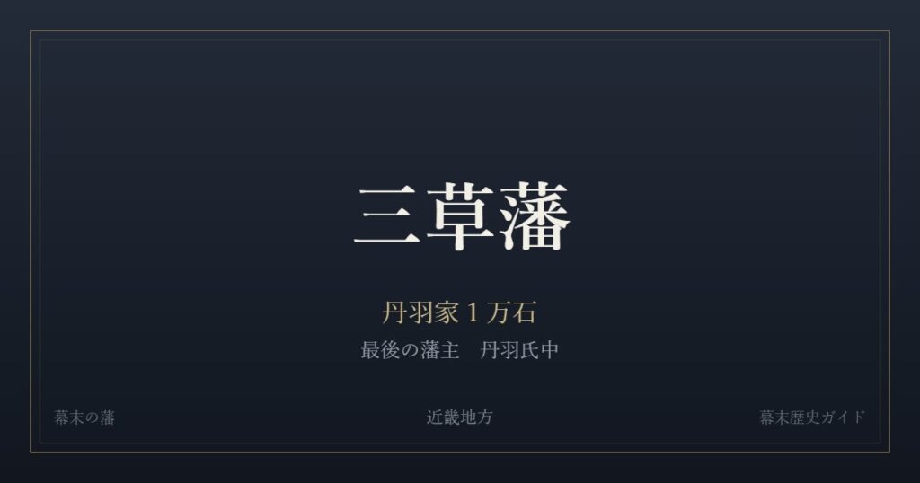 三草藩　丹羽家１万石　最後の藩主 丹羽氏中