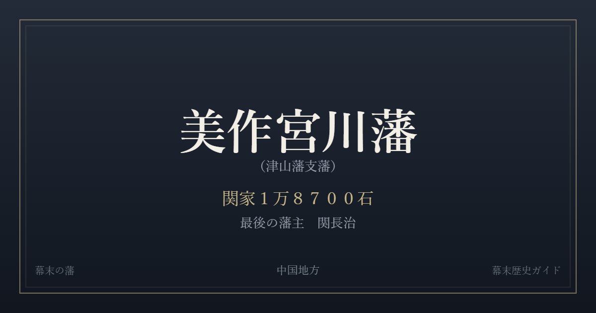 美作宮川藩（津山藩支藩）　関家１万８７００石　最後の藩主 関長治