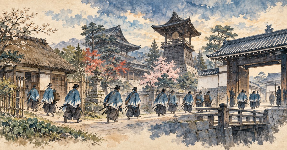 新選組の屯所の移り変わり——壬生・西本願寺・不動堂村・伏見奉行所、そして流山へのイメージイラスト