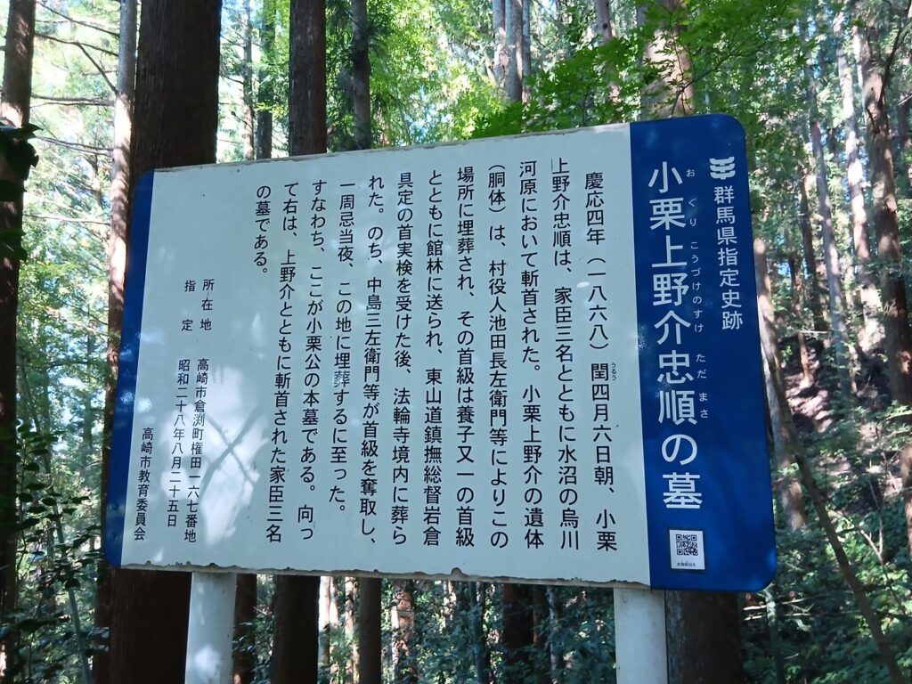 小栗上野介忠順の墓 首を取り戻して葬った「本墓」