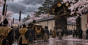 条約勅許を求めて京都御所に向かう堀田正睦の行列（イメージ）