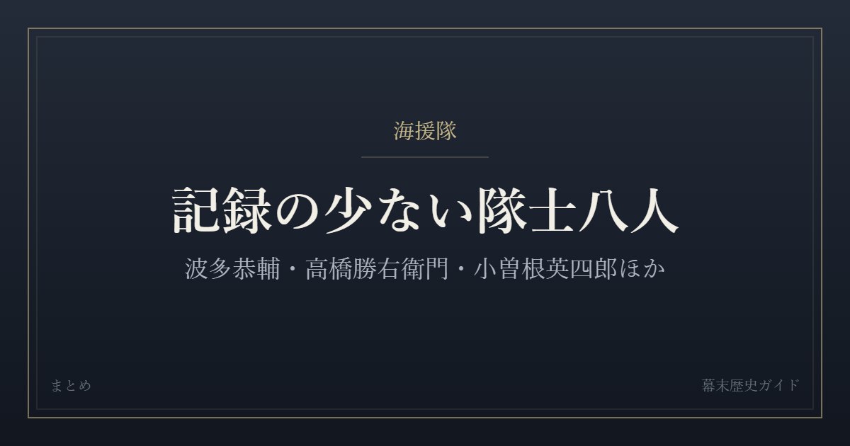 記録の少ない海援隊士八人をまとめた記事のカード画像