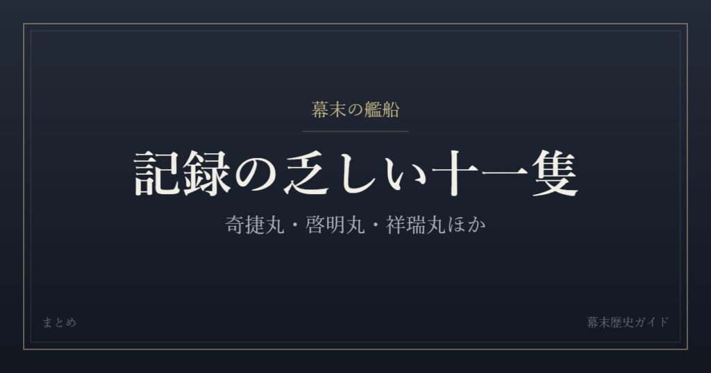 記録がほとんど残っていない幕末の艦船十一隻をまとめた記事のカード画像
