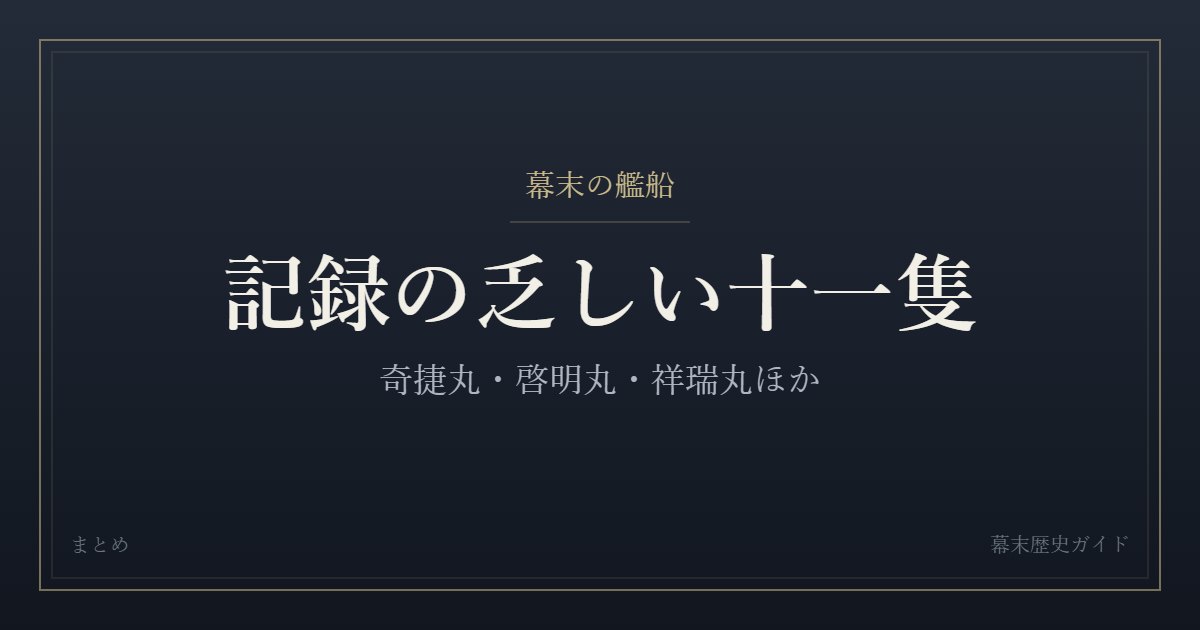 記録がほとんど残っていない幕末の艦船十一隻をまとめた記事のカード画像