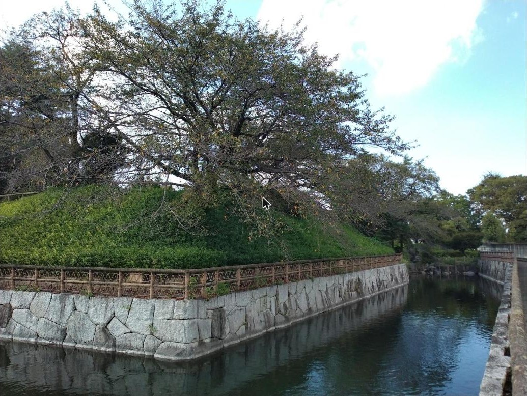 壬生城跡の水堀と土塁・石垣