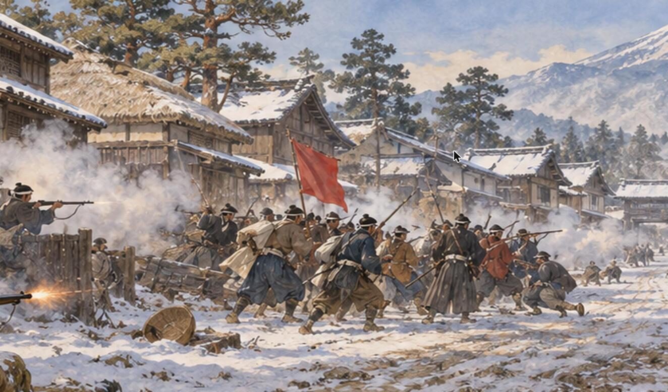 追分宿の戦い（イラスト）