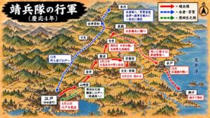靖兵隊の行軍図（慶応4年）