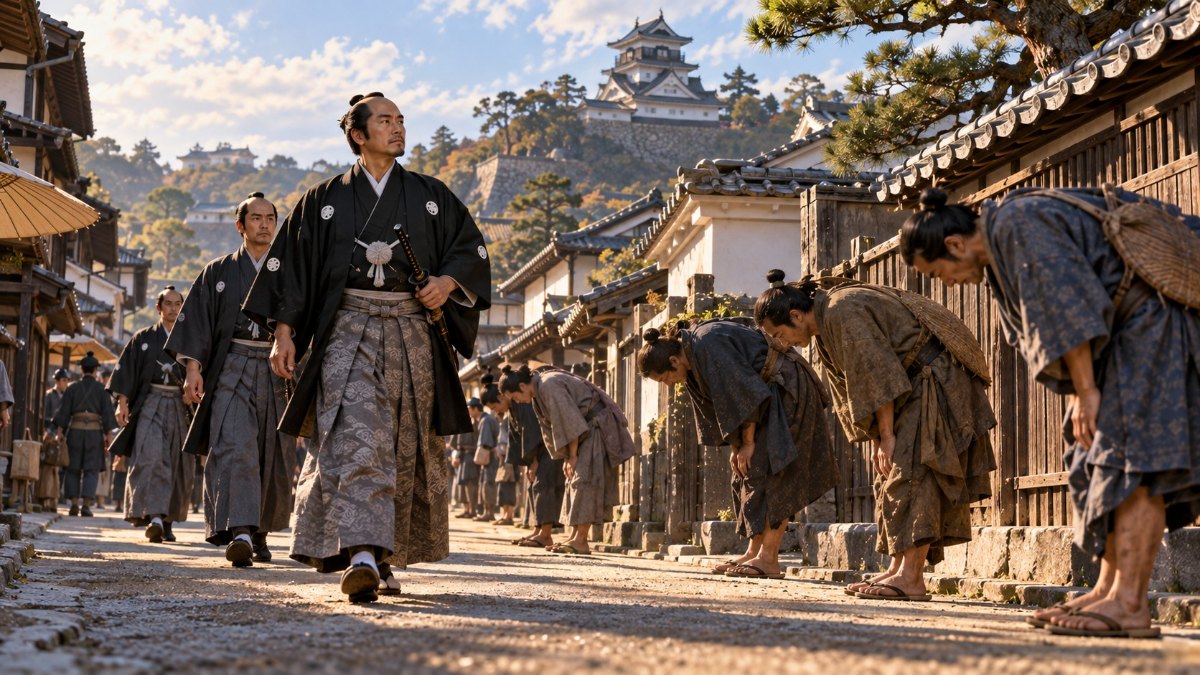 高知城下で上士に道をゆずる郷士たち—土佐藩の身分差